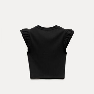 Zara black ruffle tank top